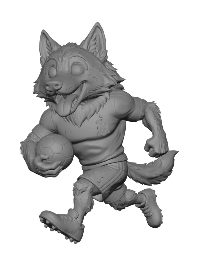 3D model for Stylized wolf soccer