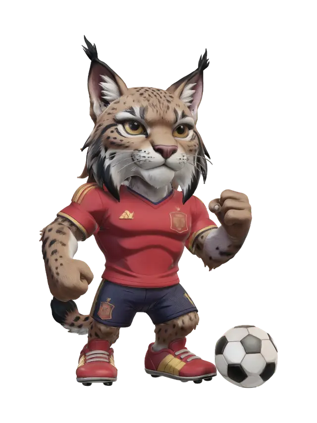 Iberian Lynx Soccer - Football-3D-modell, genererad av AI