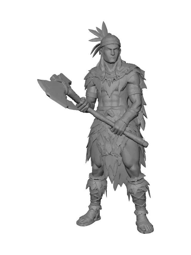 3D model for Tribal Axe Warrior