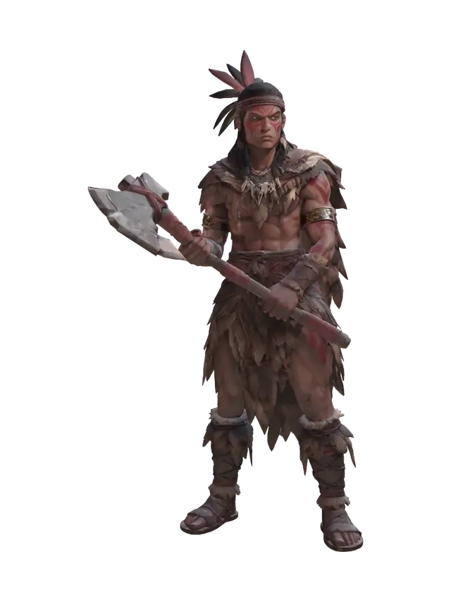 3D model for Tribal Axe Warrior