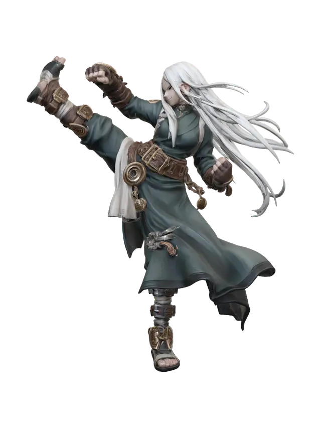 White Haired Warrior - Clash 3D model, vytvořený pomocí AI