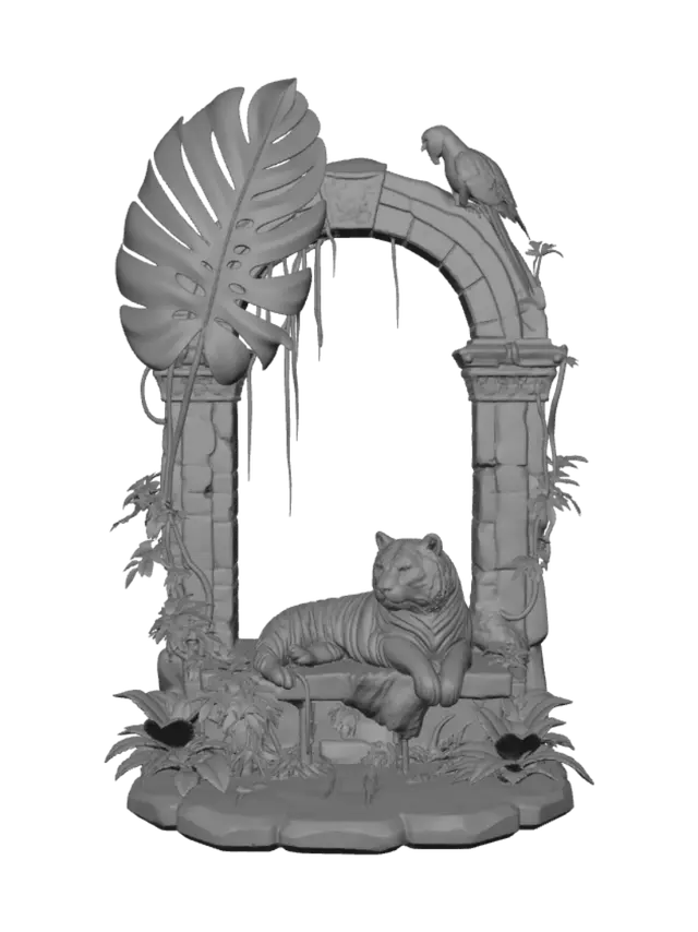 3D model for Tiger and Parrot at the Jungle Arch