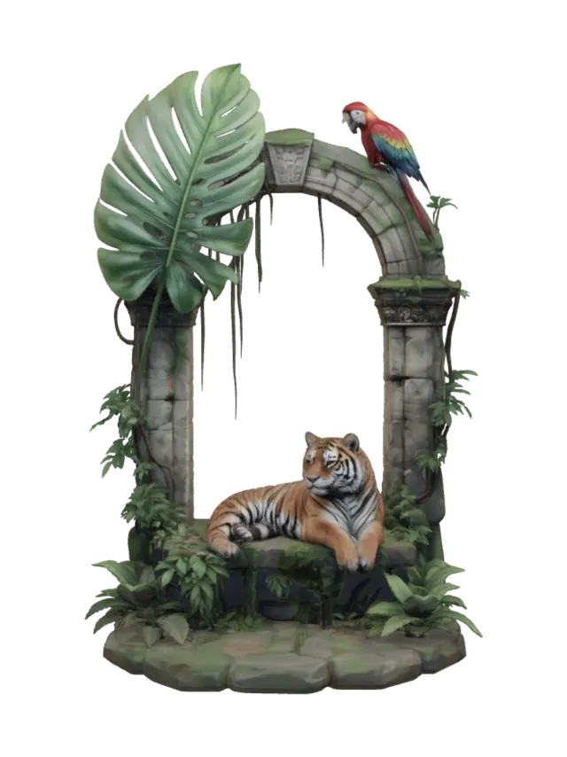 3D model for Tiger and Parrot at the Jungle Arch