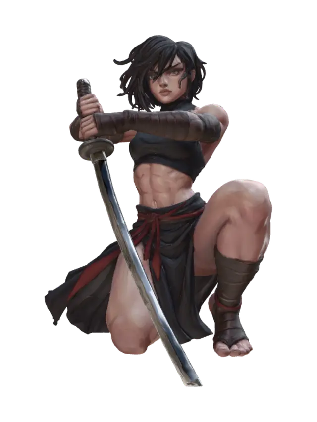 3D model for Female Samurai