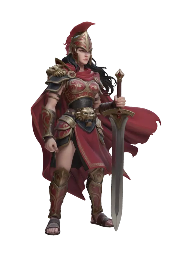 Modello 3D Red Lion Warrior - Manes, generato dall’IA
