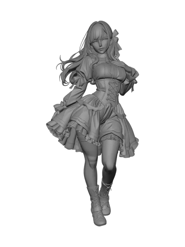 3D model for Gothic Black Dress