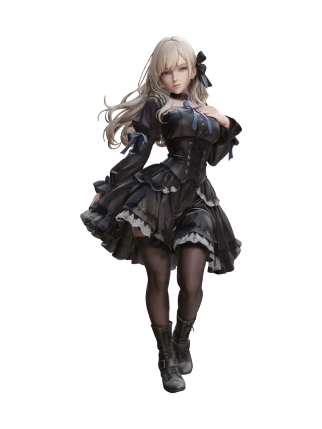 3D model for Gothic Black Dress