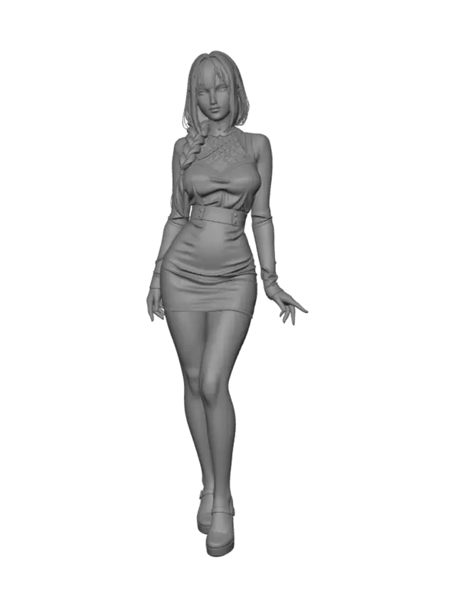 3D model for Blue Braid Girl