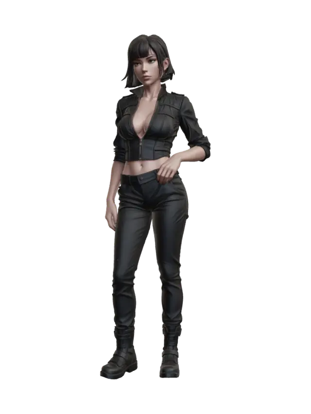 Urban Shadow Stalker 3D model, vytvořený pomocí AI