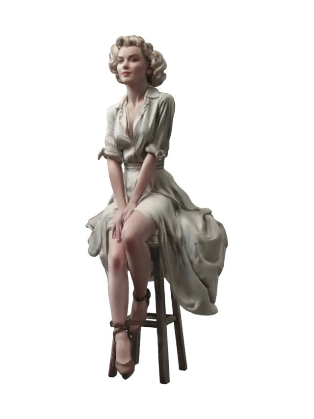 Elegance on a Ladder - Artistic 3D model, vytvořený pomocí AI