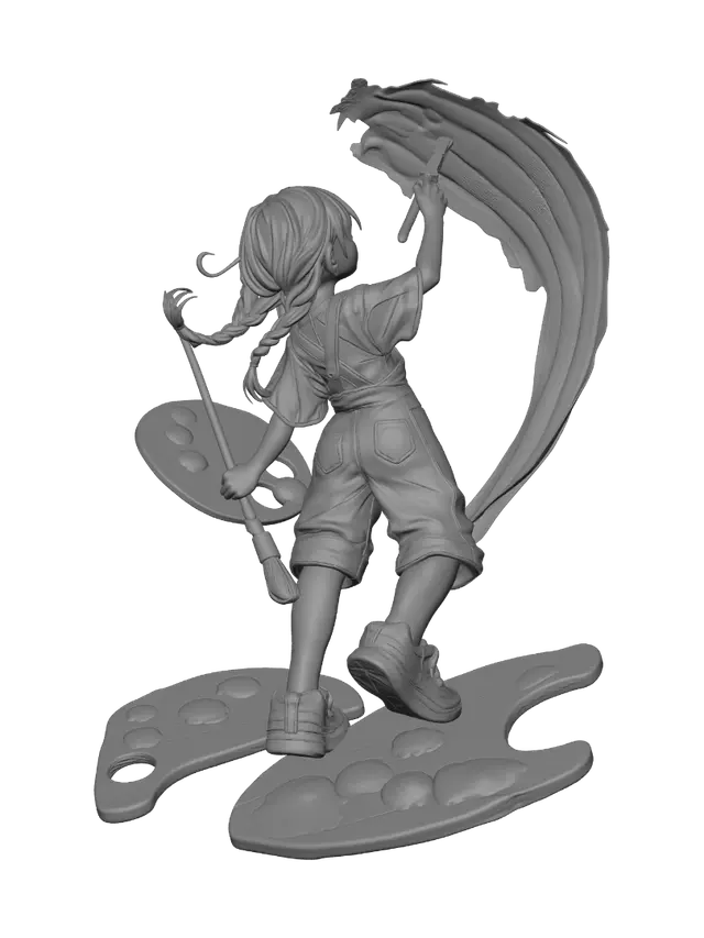 3D model for Child Painting Rainbow