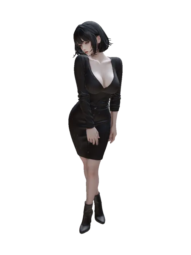 3D model for Black Tight Dress