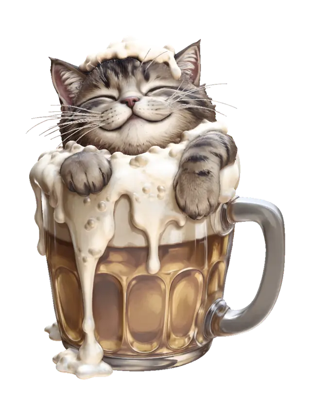 3D model for Foamy Kitty in a Beer Mug