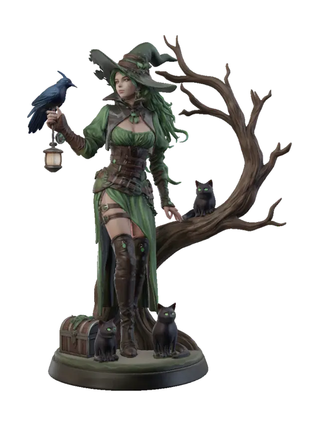 3D model for Emerald Witch on the Gnarled Branch