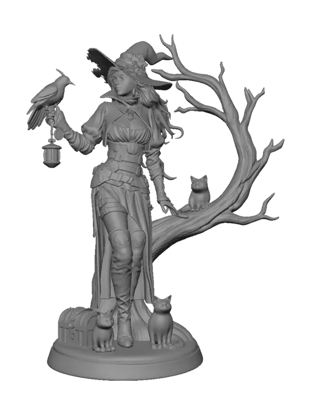 3D model for Emerald Witch on the Gnarled Branch