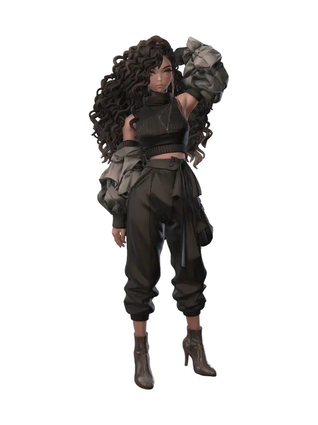 3D model for Curly Black Fashion