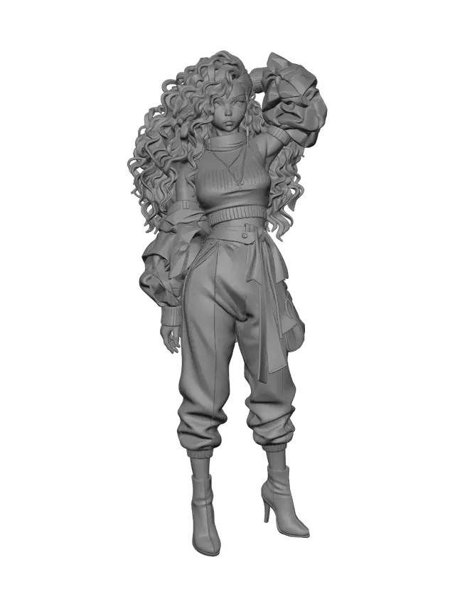 3D model for Curly Black Fashion