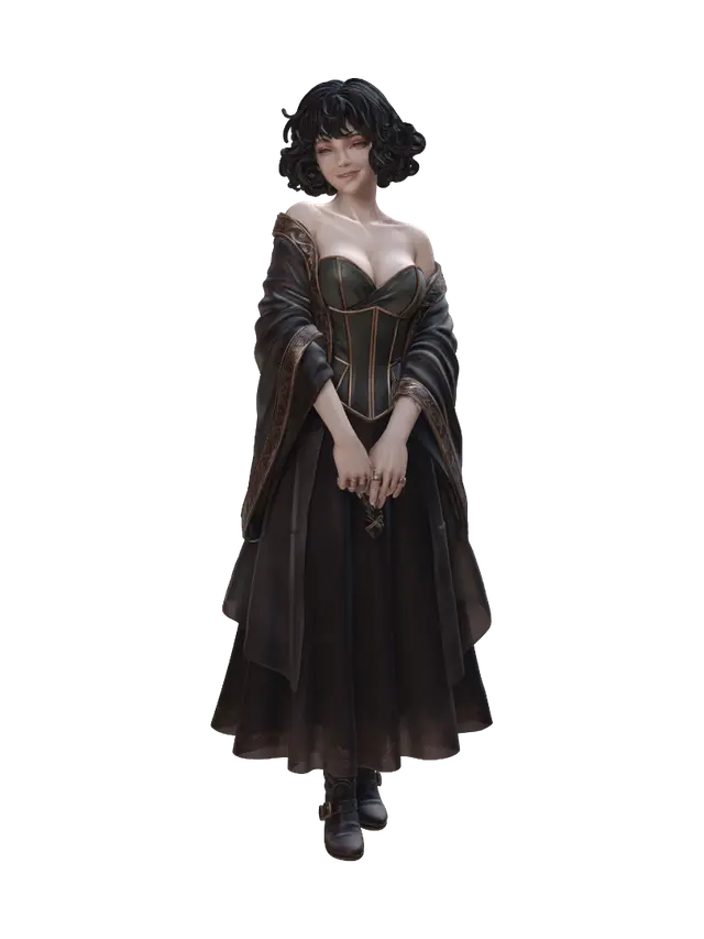 Medieval Dress - Embroidery 3D model, vytvořený pomocí AI