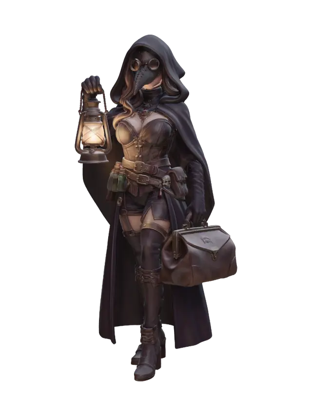 3D model for Lantern Bearer of the Plague Doctor
