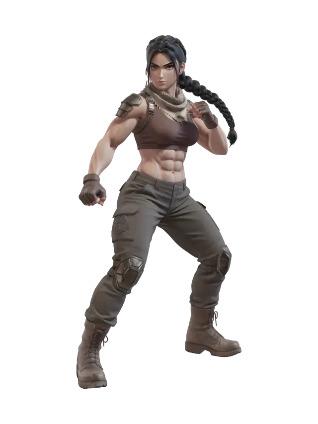 3D model for Braided Combat Girl