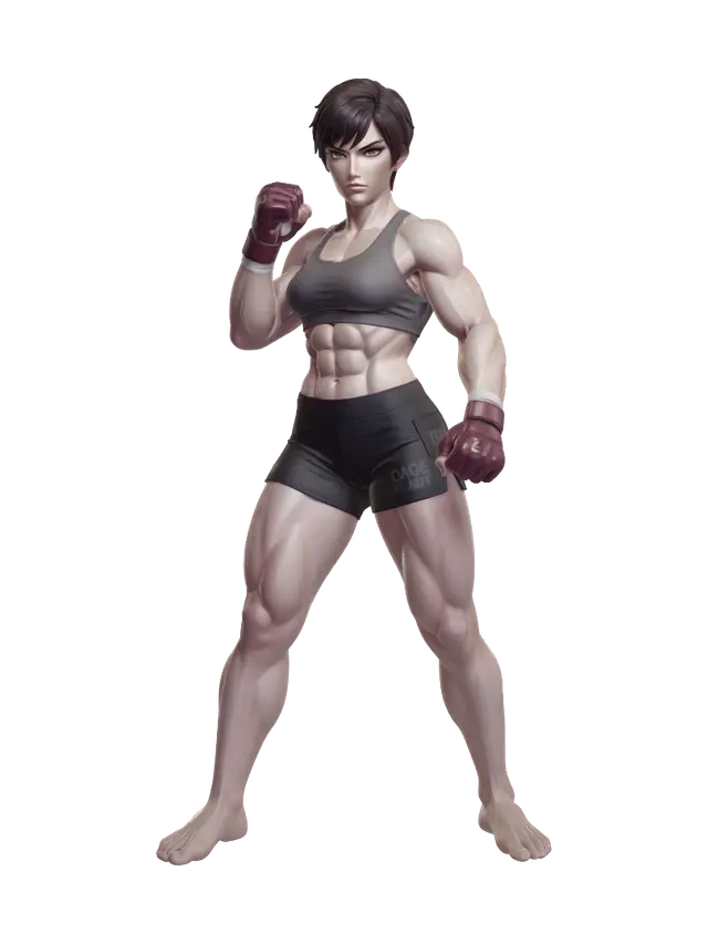 3D model for Muscular Cage Fighter
