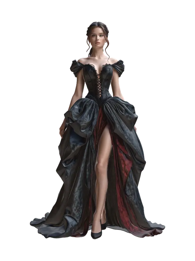 3D model for Elegant Dark Gown