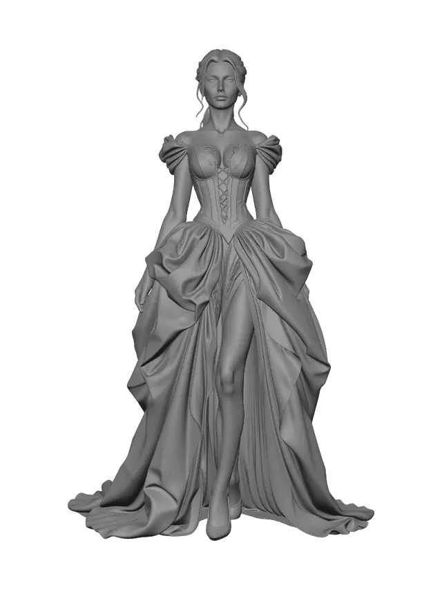 3D model for Elegant Dark Gown