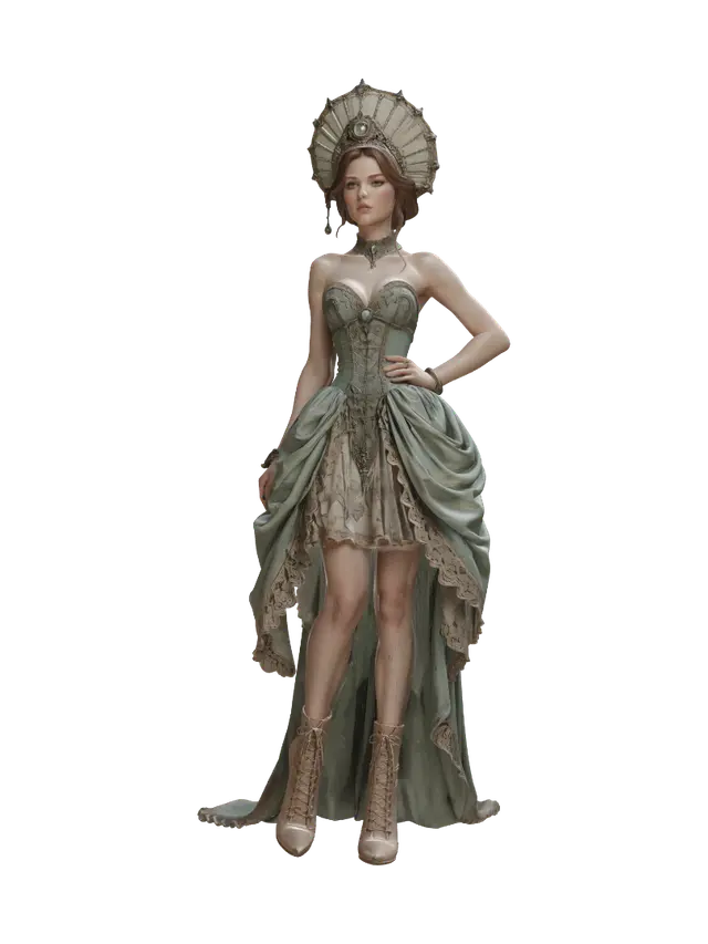 3D model for Ornate Green Gown
