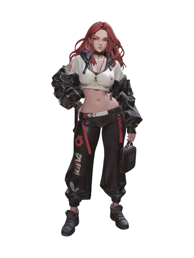 Ruby Street Rebel 3D model, vytvořený pomocí AI
