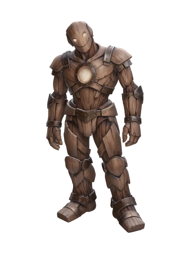 Wooden Iron Man - Painted 3D model, AI generated