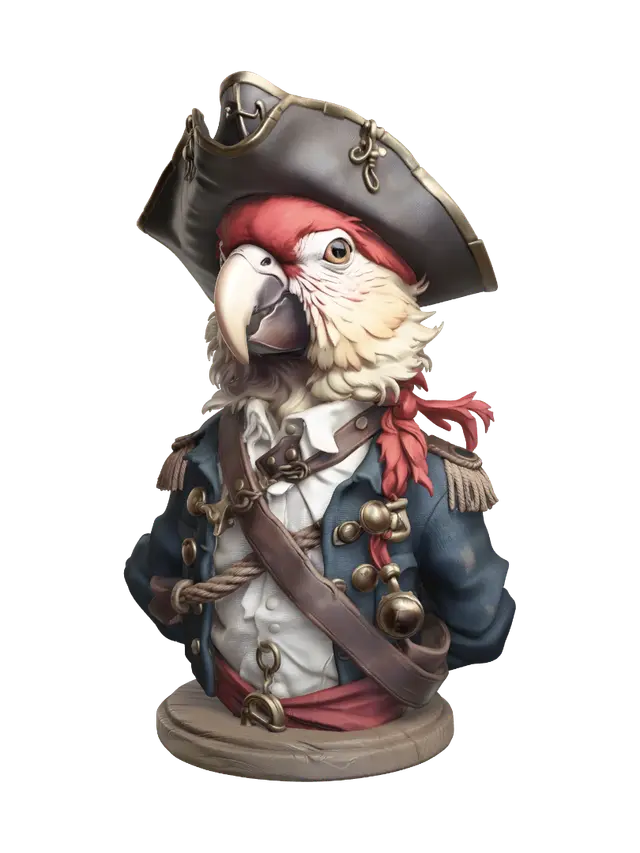 Captain Crimsonbeak - Beak 3D model, vytvořený pomocí AI