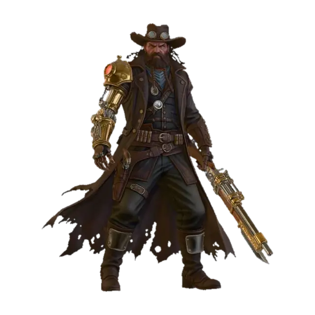 Dustbound Gunslinger - Wildwest 3D model, vytvořený pomocí AI