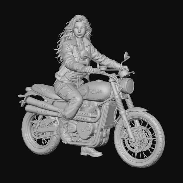 3D model for Rosy Rider on a Motorbike