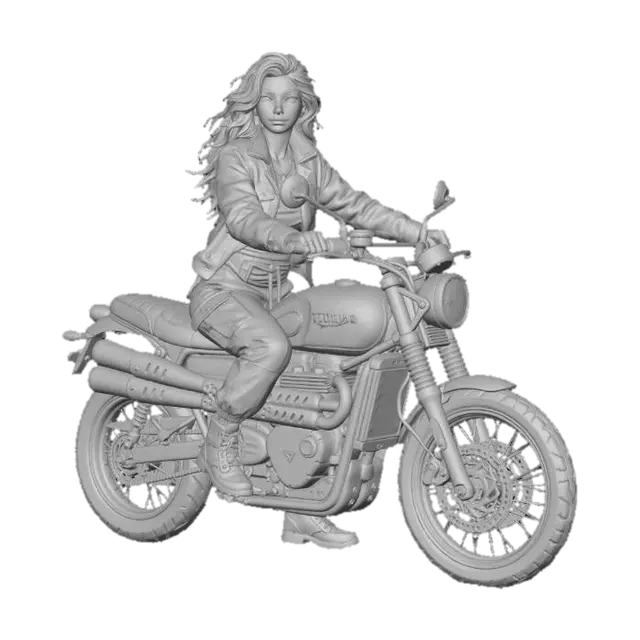 3D model for Rosy Rider on a Motorbike