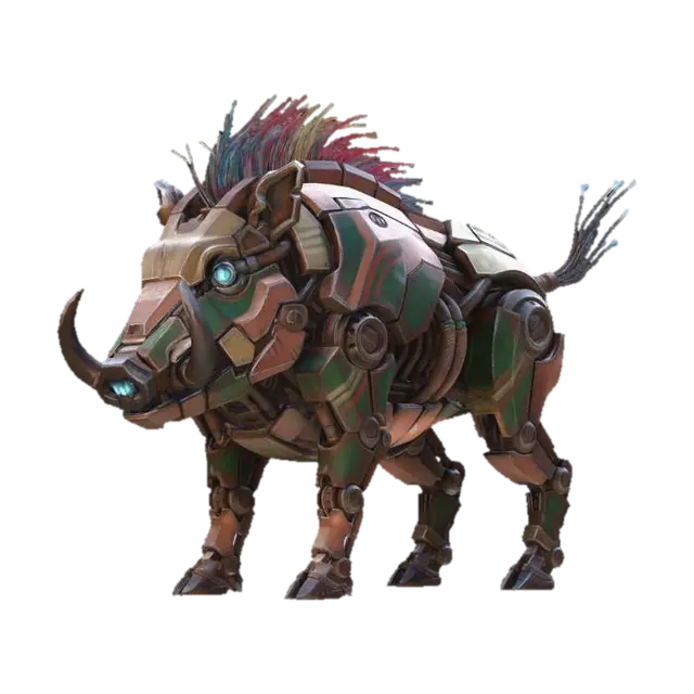 Mecha Warboar - Boar 3D model, vytvořený pomocí AI
