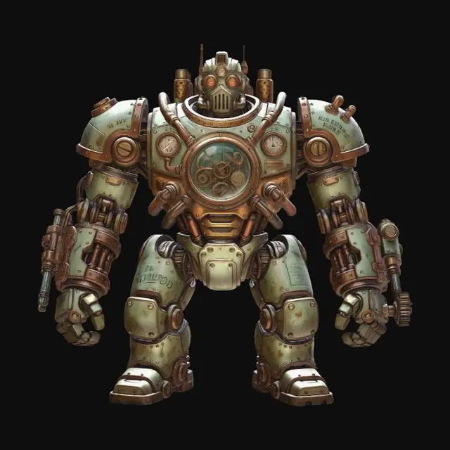 3D model for Steampunk Fantasy Mech v3
