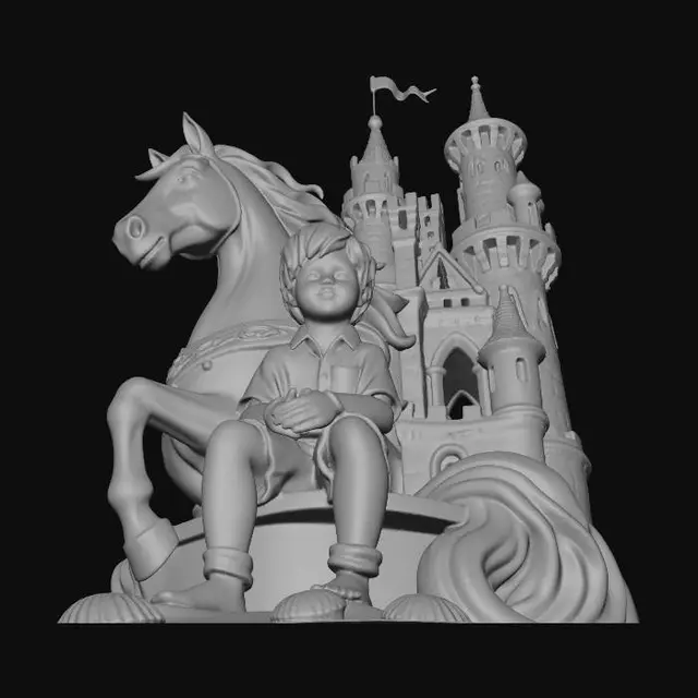 3D model for Dreams in the Sand: A Castle, a Boy, and a Horse