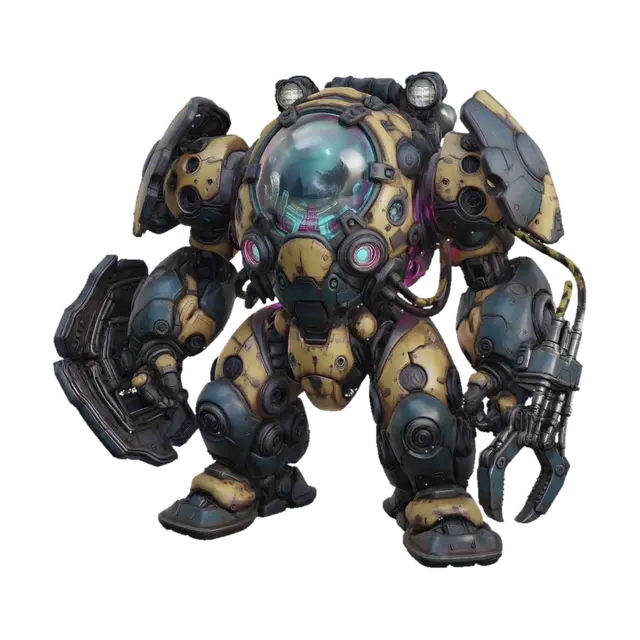 Prismatic Core Sentinel - Polygon 3D model, vytvořený pomocí AI