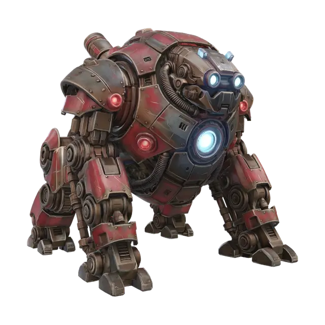 Crimson Sentinel - Grimdark 3D model, vytvořený pomocí AI