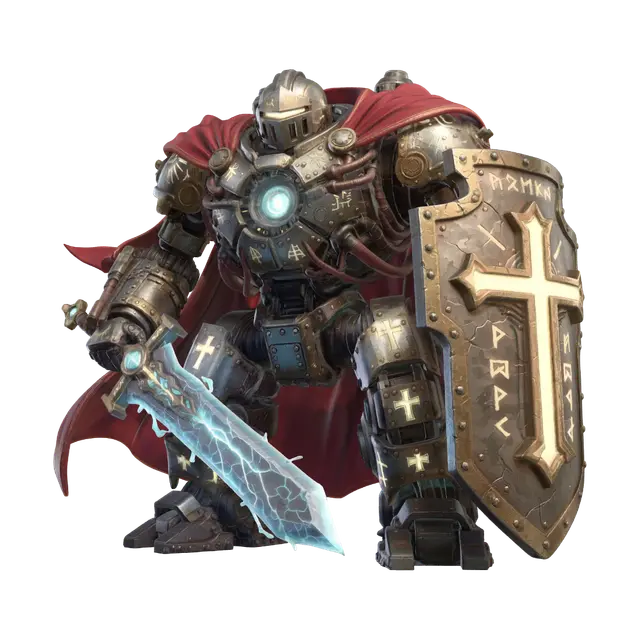 Stormforged Paladin 3D model, vytvořený pomocí AI
