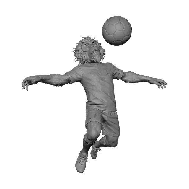 3D model for Cartoon monkey soccer