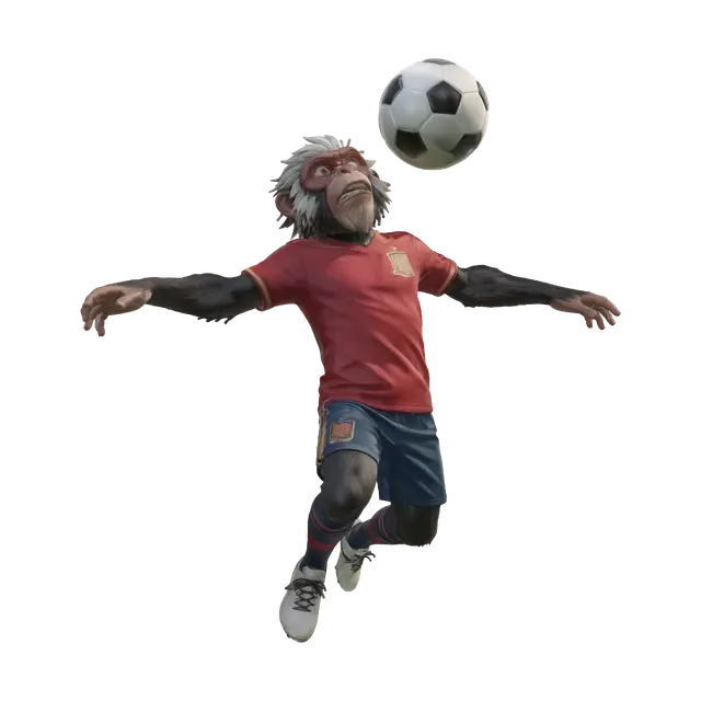 3D model for Cartoon monkey soccer