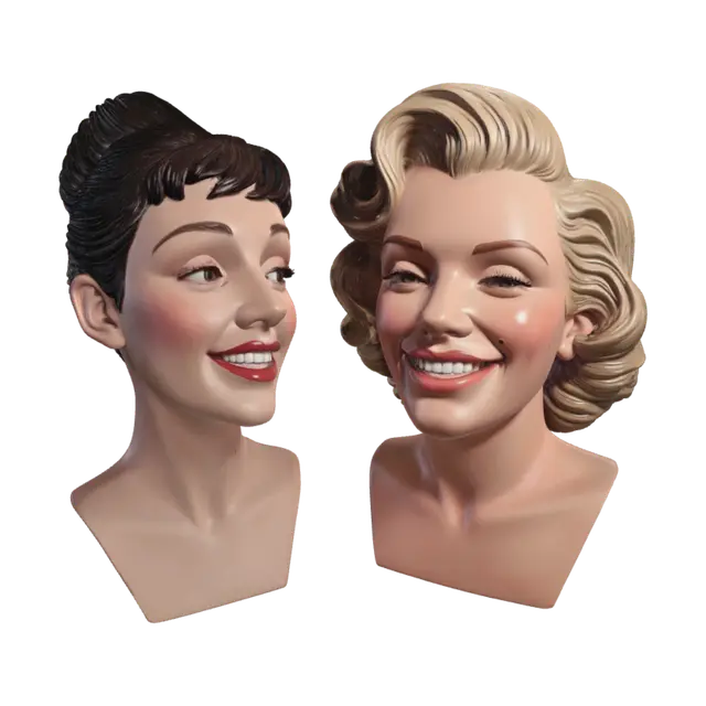 3D model for Two Vintage Busts