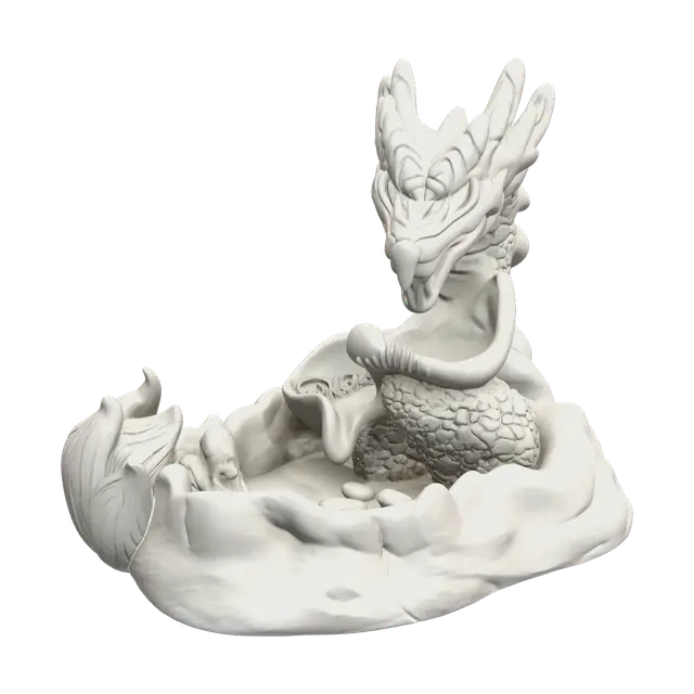 Realistic 3D Print Dragon - Stl 3D model, vytvořený pomocí AI