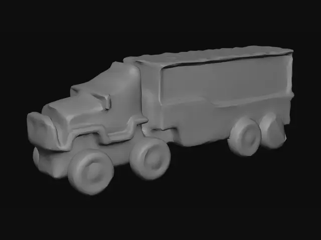 3D model for Blue Race Car Transporter Truck