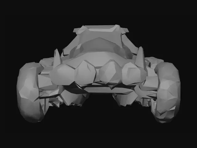 3D model for Red and White Off-Road Buggy