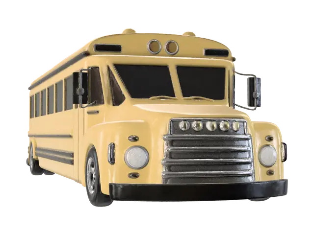 Yellow School Bus - Children 3D model, vytvořený pomocí AI
