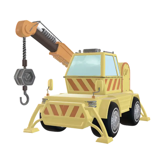 3D model for Yellow Mobile Crane
