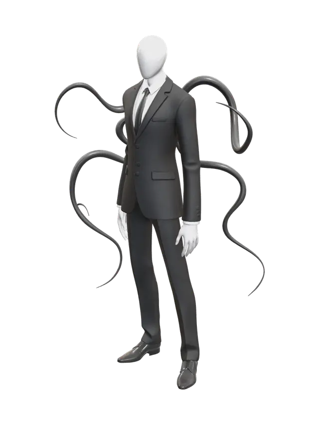 Slenderman - Paranormal 3D model, vytvořený pomocí AI