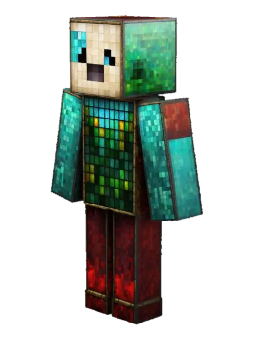 3D model for MineCraft, Stained Glass, Ultra Realistic, Full Body